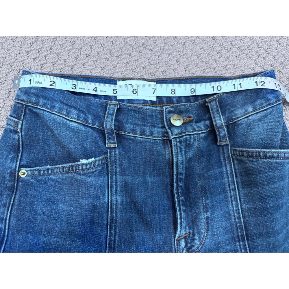 FRAME The Pintuck‎ Flared StraightLeg Mid Rise Stretch-Denim Blend Jeans 25 - Picture 9 of 13